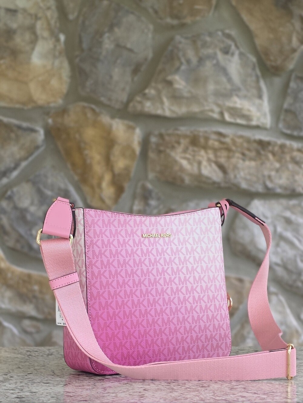 Michael Kors Jet Set Travel Small Logo Ombré Pink Crossbody